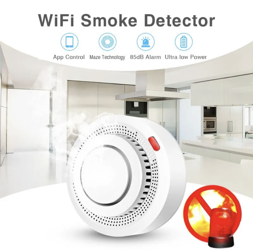 TUYA senzor kouře Wifi pro chytrý dům