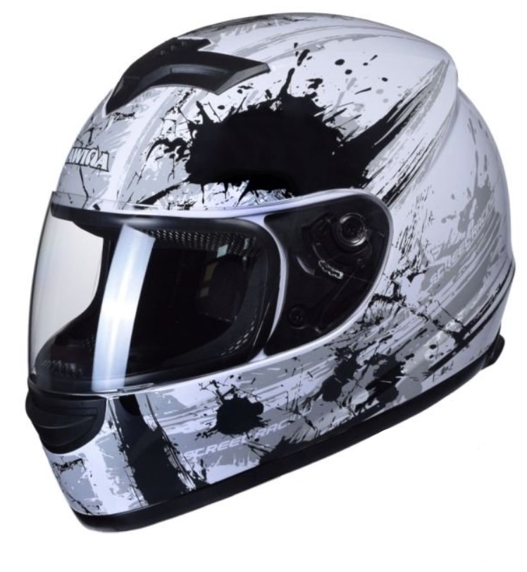 Moto integrální helma white camo