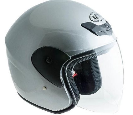 Otevřená moto helma Awina stříbrná