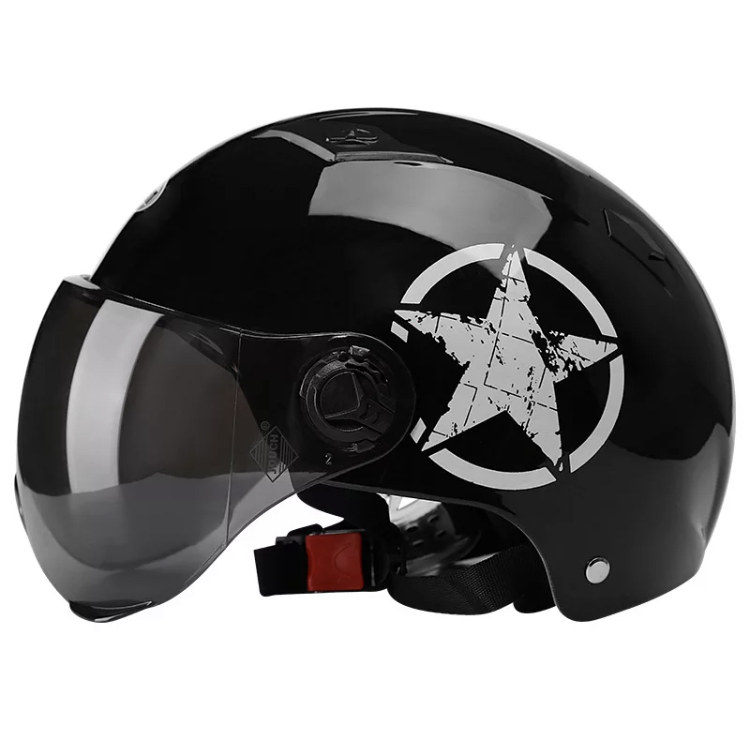 Retro helma STAR - black