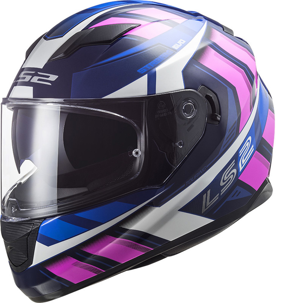 Moto helma integrální LS2 FF320 Stream Loop blue fluo pink