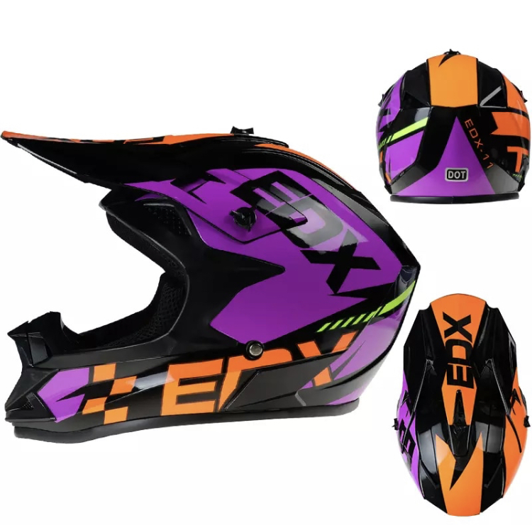 Moto helma krosová EDX fialová