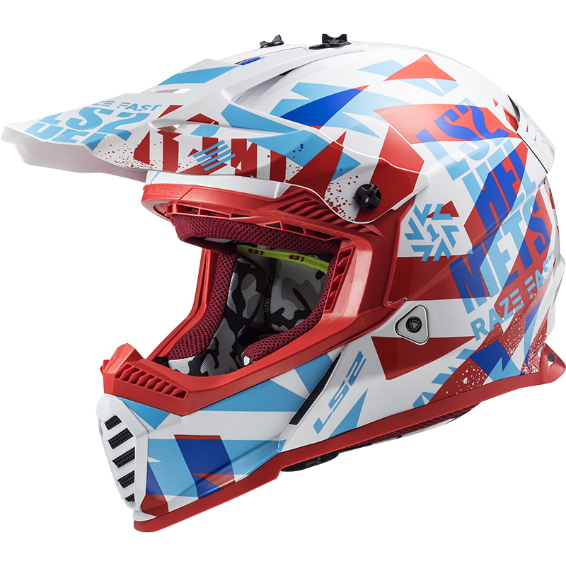 Moto helma krosová LS2 MX437J FAST EVO MINI FUNKY RED