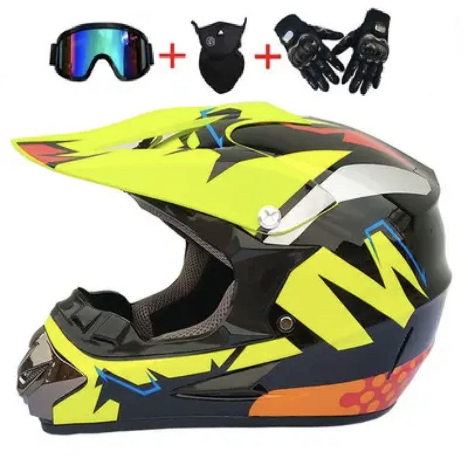 XTR motocross helma žlutá SET