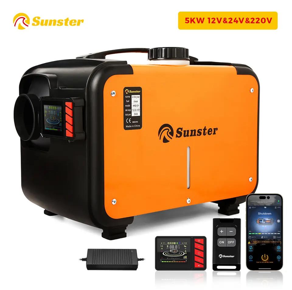 Nezávislé topení na naftu 230V/24V/12V Sunster 5kW s Bluetooth