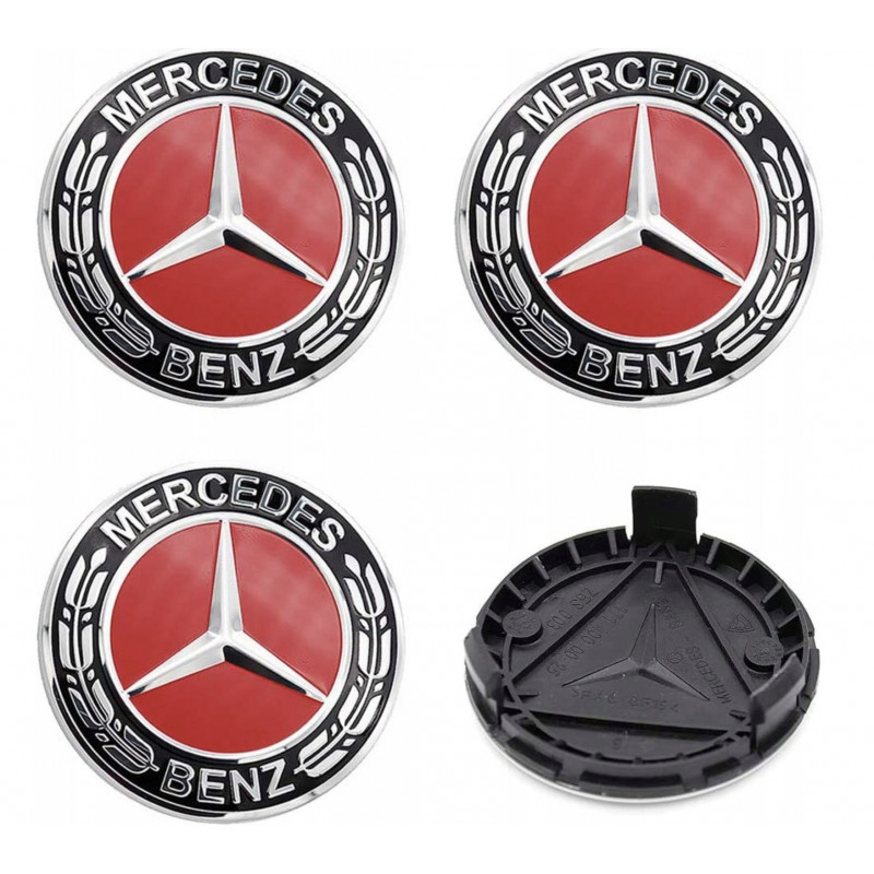Sada středových krytů litých kol Mercedes 75mm