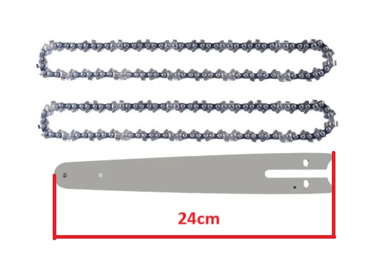 Náhradní řetězy a lišta pro pilu na větve 8"