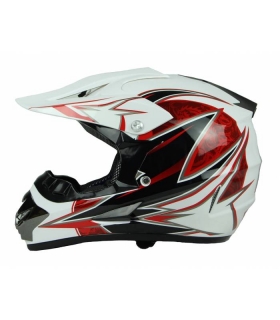 XTR motocross helma bílo-červená