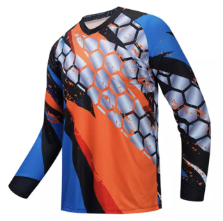 Motocrossový dres se vzorem modro-oranžový