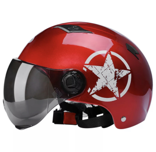 Retro helma STAR - red