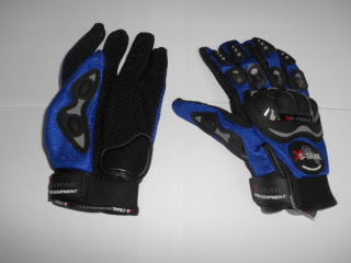 Moto rukavice Trial modré